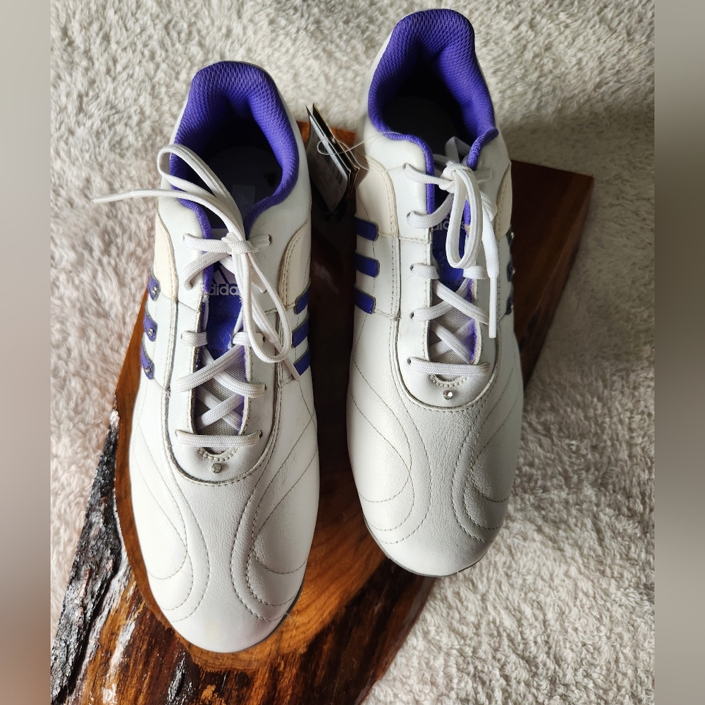 Women's White and Purple Athletic Sneakers - Picture 3 of 8